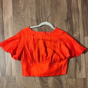 Free People Bright Orange Red Crop Top